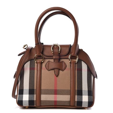 Burberry Women's Small Milverton House Check Satchel Tan